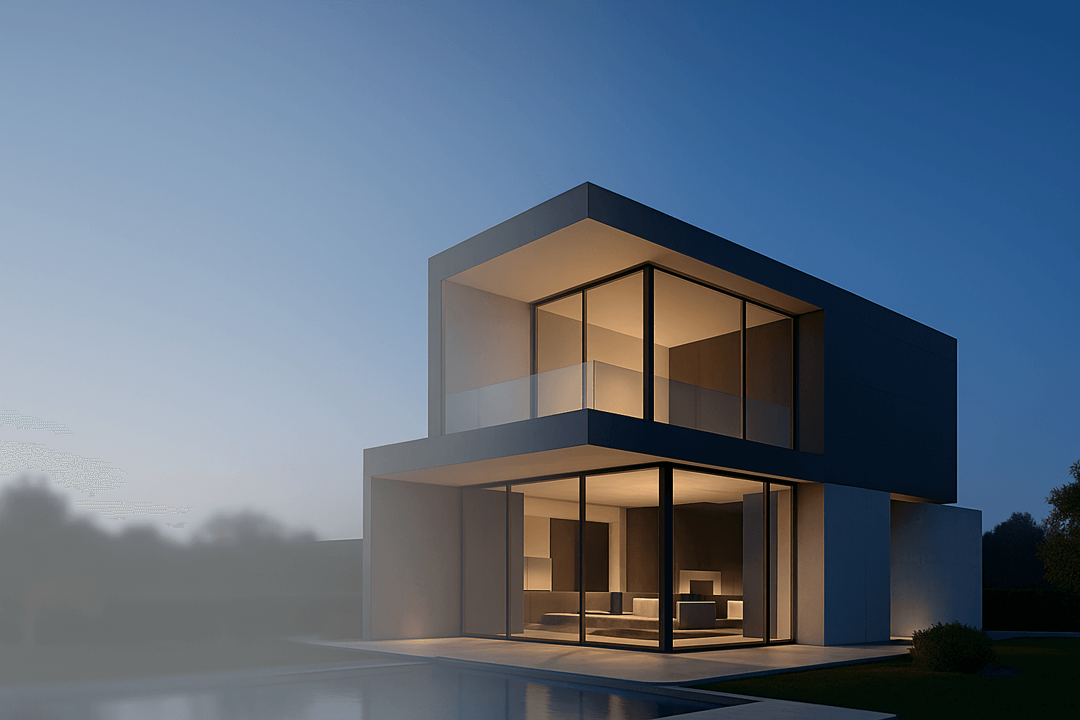 Modernes Wohnhaus mit Pool – Symbolbild für die Weiterbildung im Immobilienbereich im Sonderseminar ‚Rund um die Immobilie